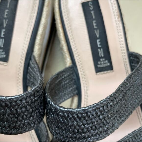 Chunky Wedge Steven by Steve Madden Braided Weave Sandal Slides Platform Shoes - Picture 4 of 8